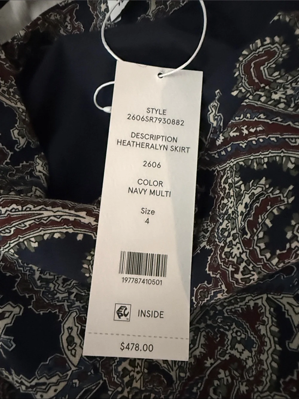 NWT! Veronica Beard Heatheralyn Paisley Tiered Cotton Skirt